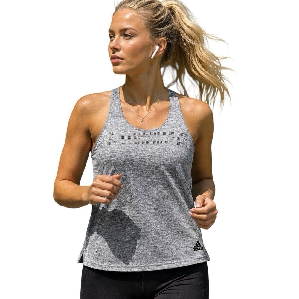 Adidas Climalite Tank Top Womens XL Gray Racerback Athletic Workout Gym NWT